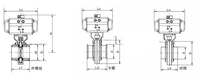 氣動(dòng)衛(wèi)生級蝶閥結(jié)構(gòu)圖